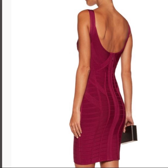 NWT Herve Leger Maroon Dress - Picture 2 of 3